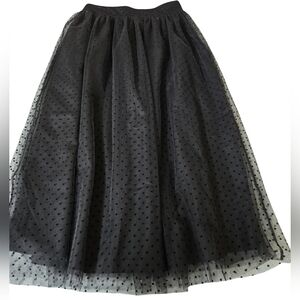LOFT Black Tulle Skirt